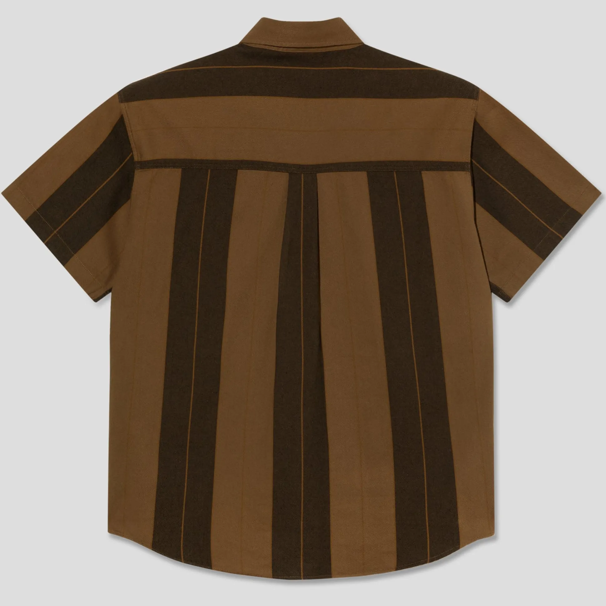 Polar Skate Co. Mitchell Shirt - Brown Block Stripe