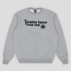 Quartersnacks Track Club Champion Crewneck - Heather Grey