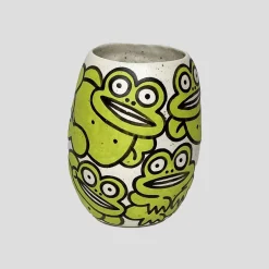 Rittle Frog Vase - Green / Black