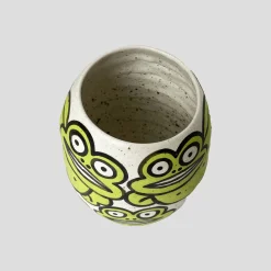 Rittle Frog Vase - Green / Black