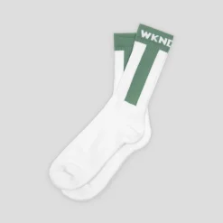 WKND Baseball Socks - White / Green