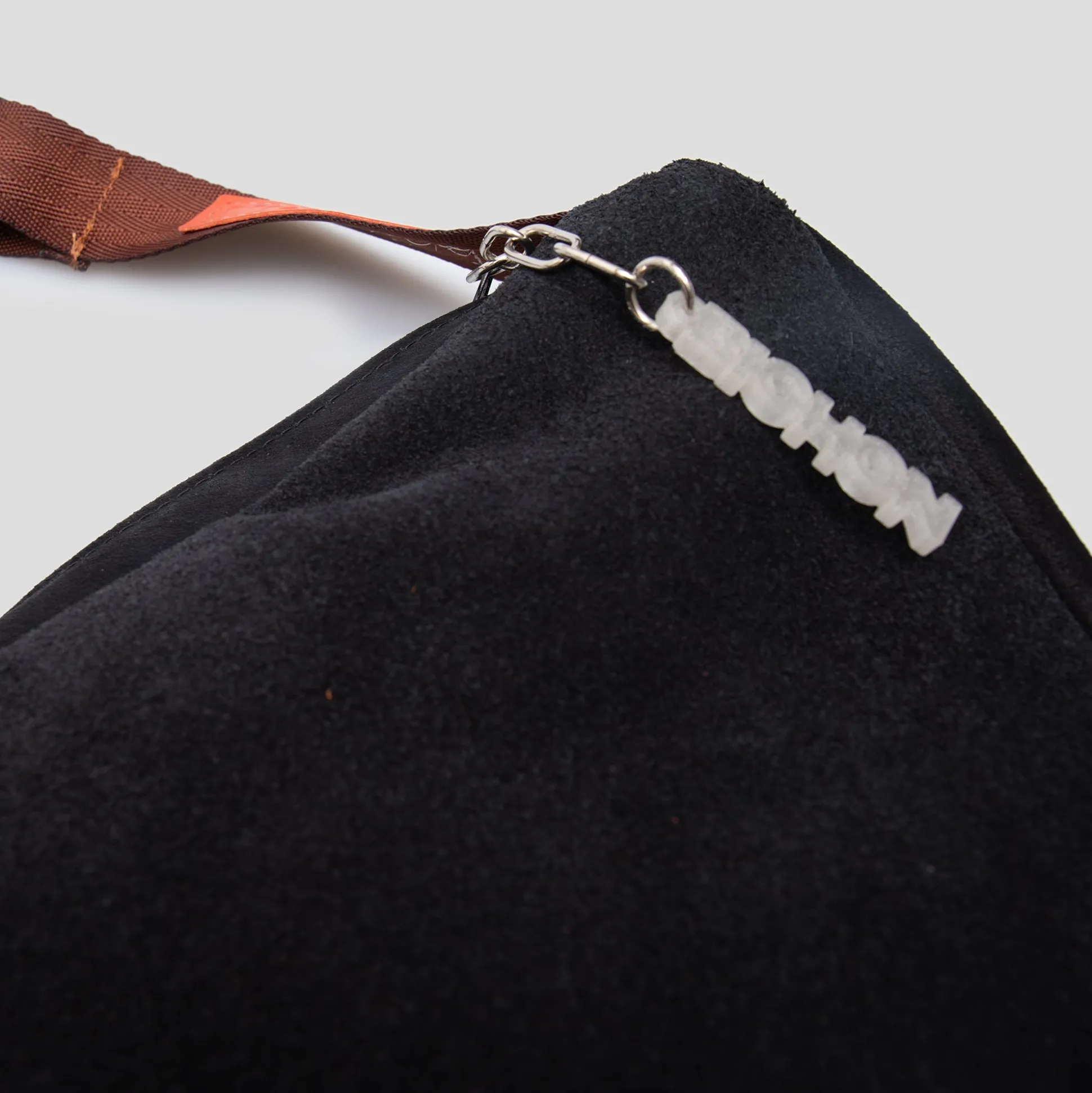 Bichon Pockets Everyday Suede Crossbody Slouch Bag - Black