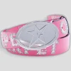 Carpet Company Rhinestone Leather Belt - Hot Pink