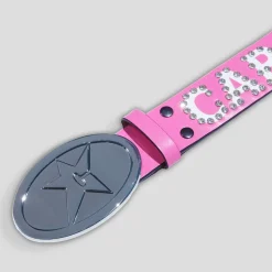 Carpet Company Rhinestone Leather Belt - Hot Pink