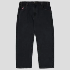 Cash Only Logo Baggy Denim Jeans - Washed Black