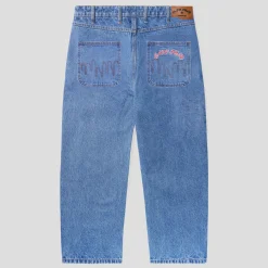 Cash Only Logo Baggy Denim Jeans - Light Indigo