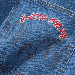 Cash Only Logo Baggy Denim Jeans - Light Indigo