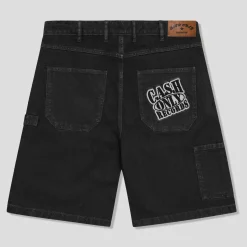 Cash Only Records Denim Shorts - Black
