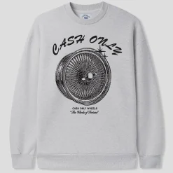 Cash Only Wheels Crewneck Sweatshirt - Ash