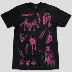 Dungeon Tales of Mystery Tee - Black / Neon Pink