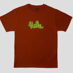 HODDLE "LOOPY LOGO" TEE BROWN