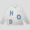 Hoddle Melange Long Sleeve Shirt - White / Blue