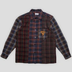 Hoddle Polyura Patchwork Flannel Long Sleeve Shirt - Multi