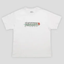 Hoddle Rose Embroidery Tee - White