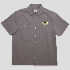 Hoddle Seersucker Short Sleeve Shirt - Grey