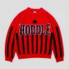 Hoddle Star Above Mohair Football Heavy Weight Knit - Red / Black