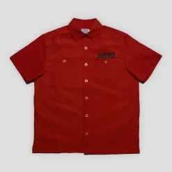 Hoddle Thorn Seersucker Short Sleeve Shirt - Rust