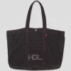 Hoddle Thunderdome Denim Tote Bag - Black Denim / Red Contrast Stitch