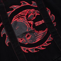 Hoddle Thunderdome Denim Tote Bag - Black Denim / Red Contrast Stitch