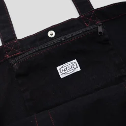 Hoddle Thunderdome Denim Tote Bag - Black Denim / Red Contrast Stitch