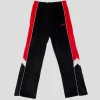 Hoddle Velour Track Pant - Black / Red