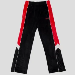 Hoddle Velour Track Pant - Black / Red