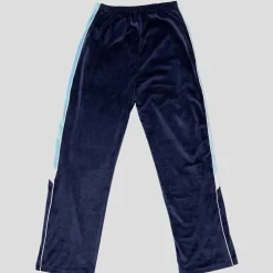 Hoddle Velour Track Pant - Blue / Navy