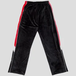 Hoddle Velour Track Pant - Black / Red