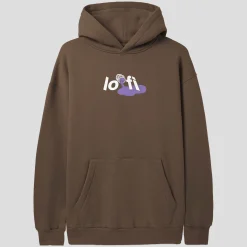 Lo-Fi Paint Logo Pullover Hood - Washed Brown