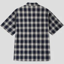 Lo-Fi Patched Button Up Shirt S/S - Navy