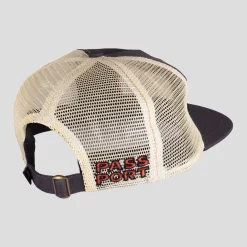 Pass~Port Brush Fire Workers Trucker Cap - Tar / Off White