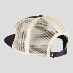 Pass~Port Brush Fire Workers Trucker Cap - Tar / Off White