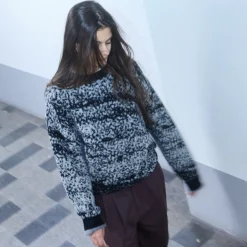Pass~Port Cave~in Mohair Sweater - Black / Grey