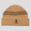Pass~Port Digger Striped Knit Beanie - Sand / Chocolate