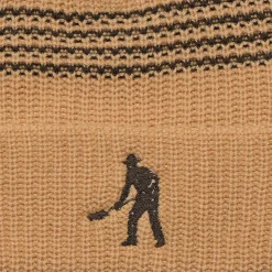 Pass~Port Digger Striped Knit Beanie - Sand / Chocolate