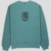 Pass~Port Fountain Embroidery Sweater - Washed Teal