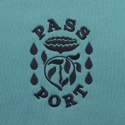 Pass~Port Fountain Embroidery Sweater - Washed Teal