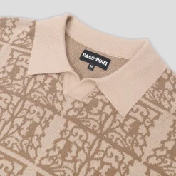 Pass~Port Fretworks Knit Polo - Sand