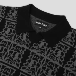 Pass~Port Fretworks Knit Polo - Black