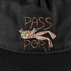 Pass~Port Frog Lure Ripstop Workers Cap - Black