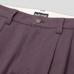 Pass~Port Herringbone Leagues Club Short - Dark Plum