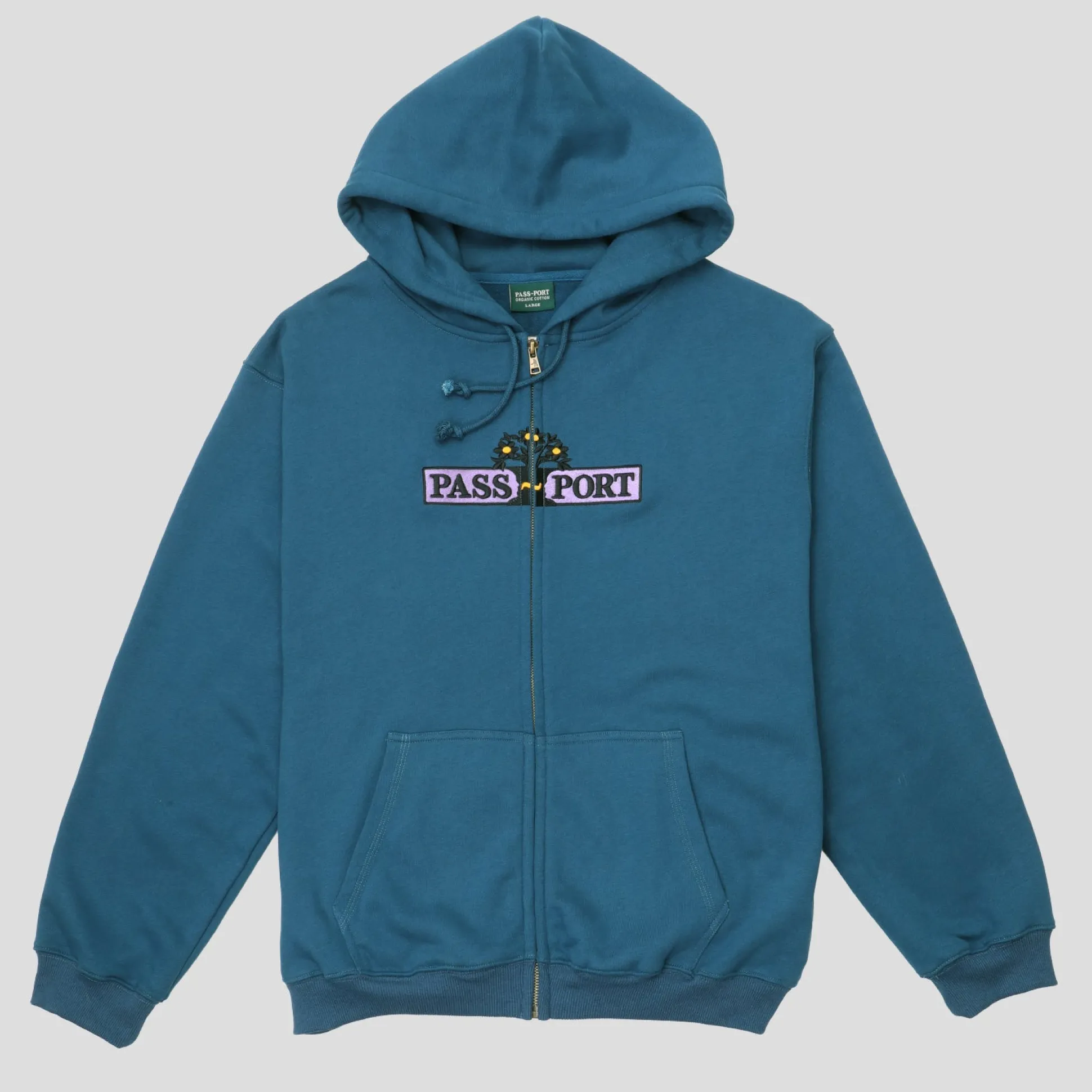 Pass~Port House Plant Organic Zip Hoodie - Teal
