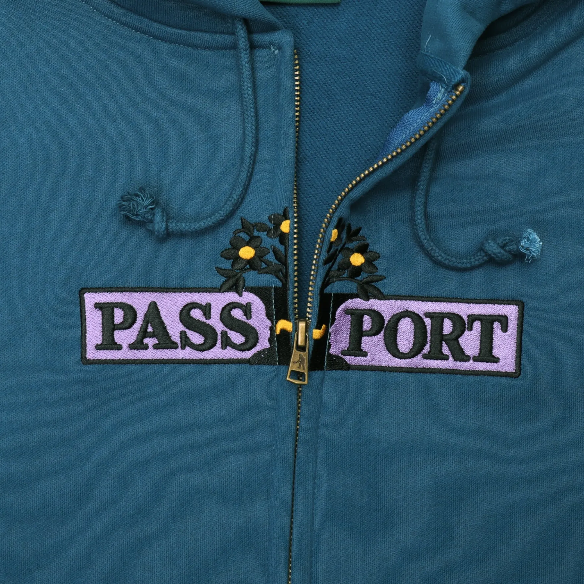 Pass~Port House Plant Organic Zip Hoodie - Teal