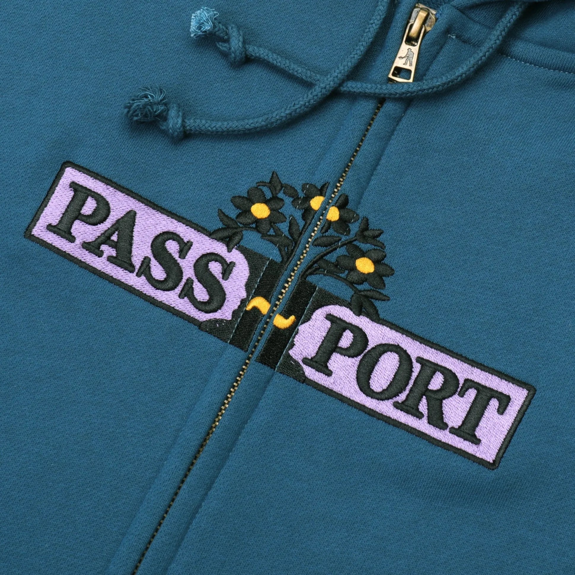 Pass~Port House Plant Organic Zip Hoodie - Teal
