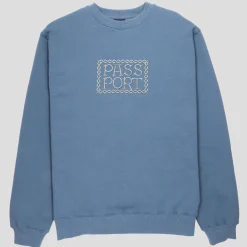 Pass~Port Invasive Embroidered Sweater - Washed Out Blue