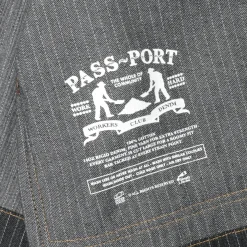 Pass~Port Long Con Striped Denim Packers Jacket - Black
