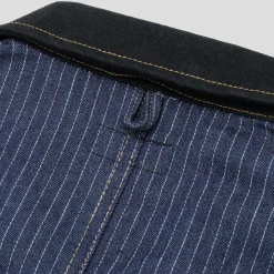 Pass~Port Long Con Striped Denim Packers Jacket - Dark Indigo
