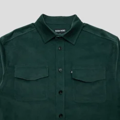 Pass~Port Micro Cord Workers Shirt - Forest Green