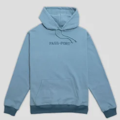 Pass~Port Official Contrast Organic Hoodie - Baltic Blue