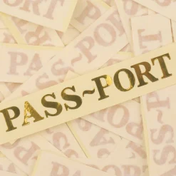 PASS~PORT OFFICIAL DIE CUT STICKER GOLD